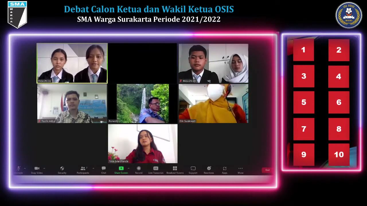 Debat Calon Ketua dan Wakil Ketua OSIS SMA Warga | Periode 2021/2022
