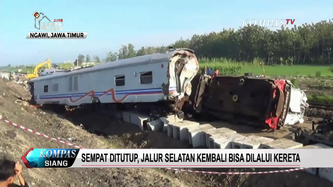 Gerbong KA Sancaka yang Tergelincir Berhasil Diangkat