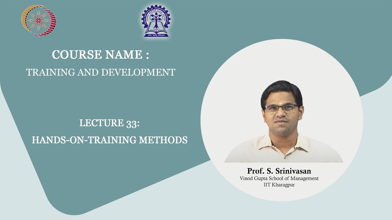 Lecture 33: Hands-on-training methods