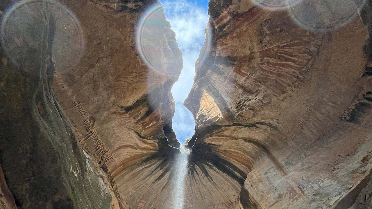 A swim in a cave 