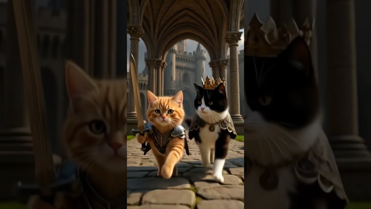 kitten and cat are at castle #castle #cats #cat #pets #funnycats #catlover