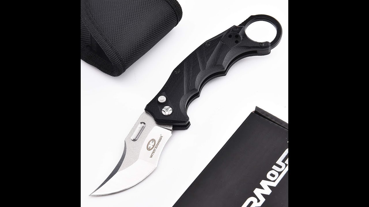 WITHARMOUR Black Lynx Pocket Folding Knife Tactical Karambit Knife