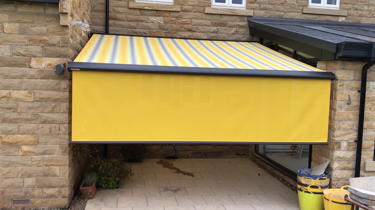 Alcas Awnings.  Weinor Semina Life LED with Valance PLUS Patio Awning   Fitted In Bardsey MOV