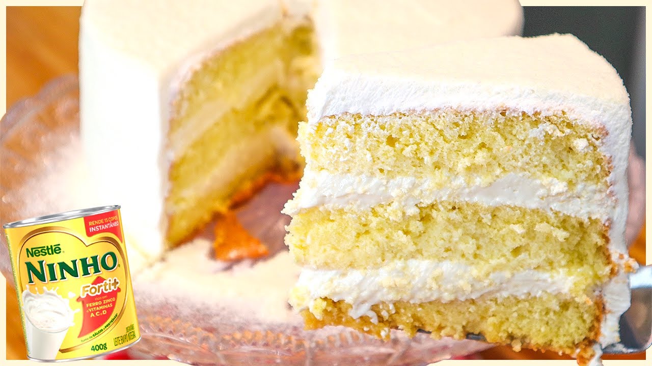 BOLO DE LEITE NINHO SUPER FOFINHO I SIMPLES E DELICIOSO I Receitas de Pai