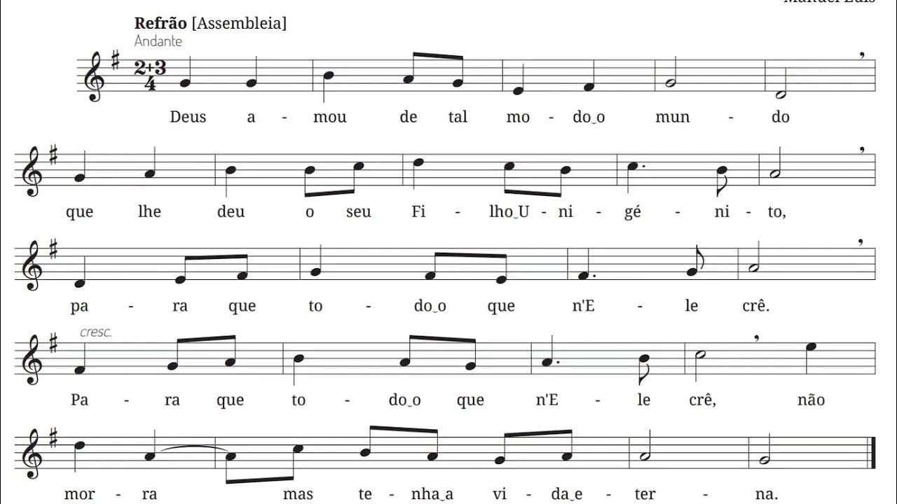 Deus amou de tal modo-M. Luís