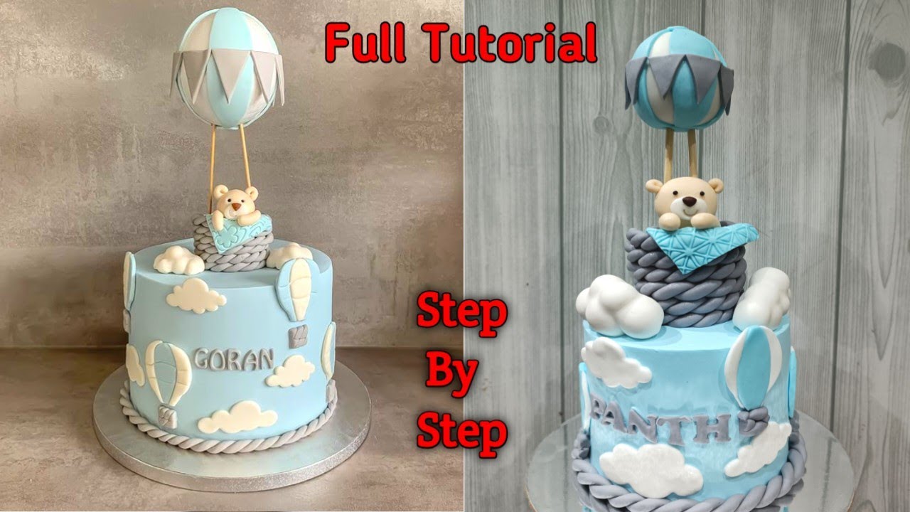 Teddy Bear And Clouds Birthday Cake | Teddy Bear Theme Cake Decorating Ideas 🧸