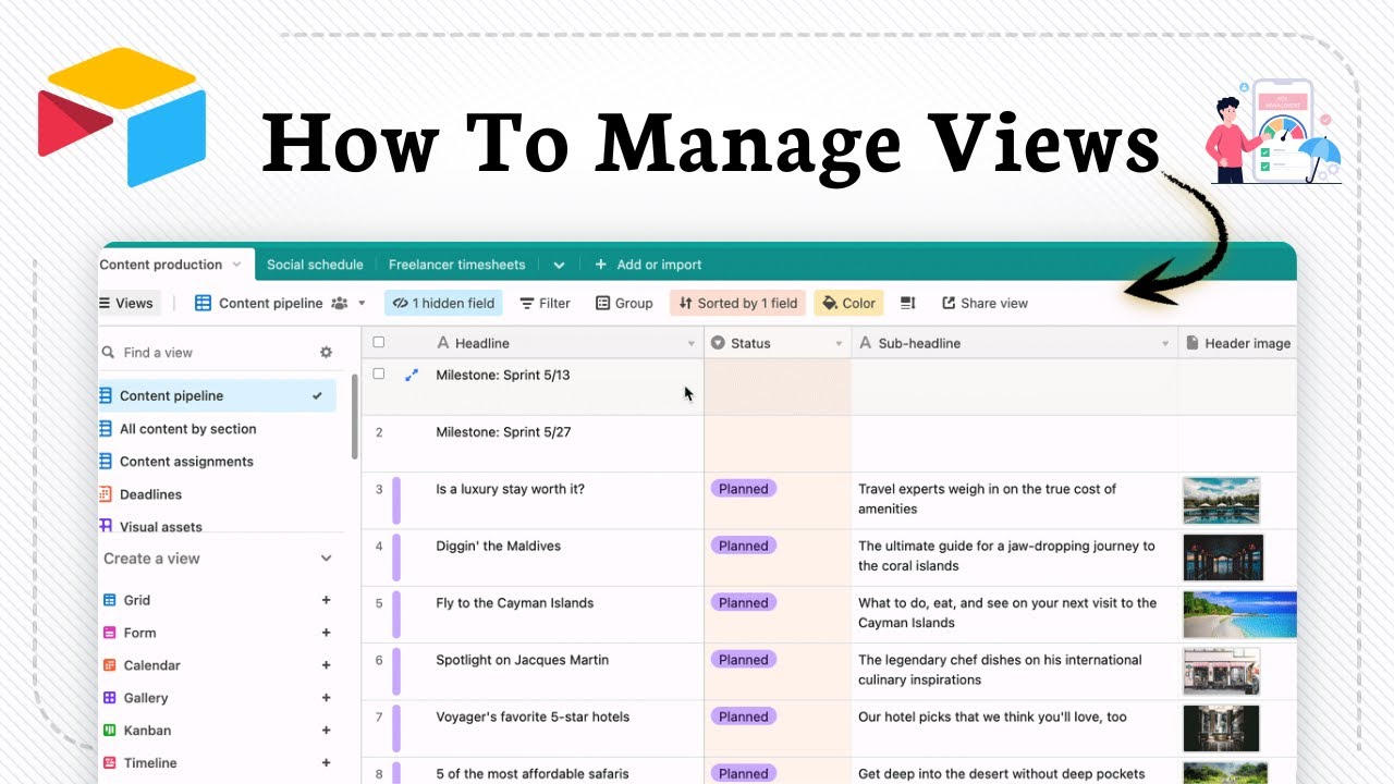 How to manage views in Airtable (Keep Your Data Clean)