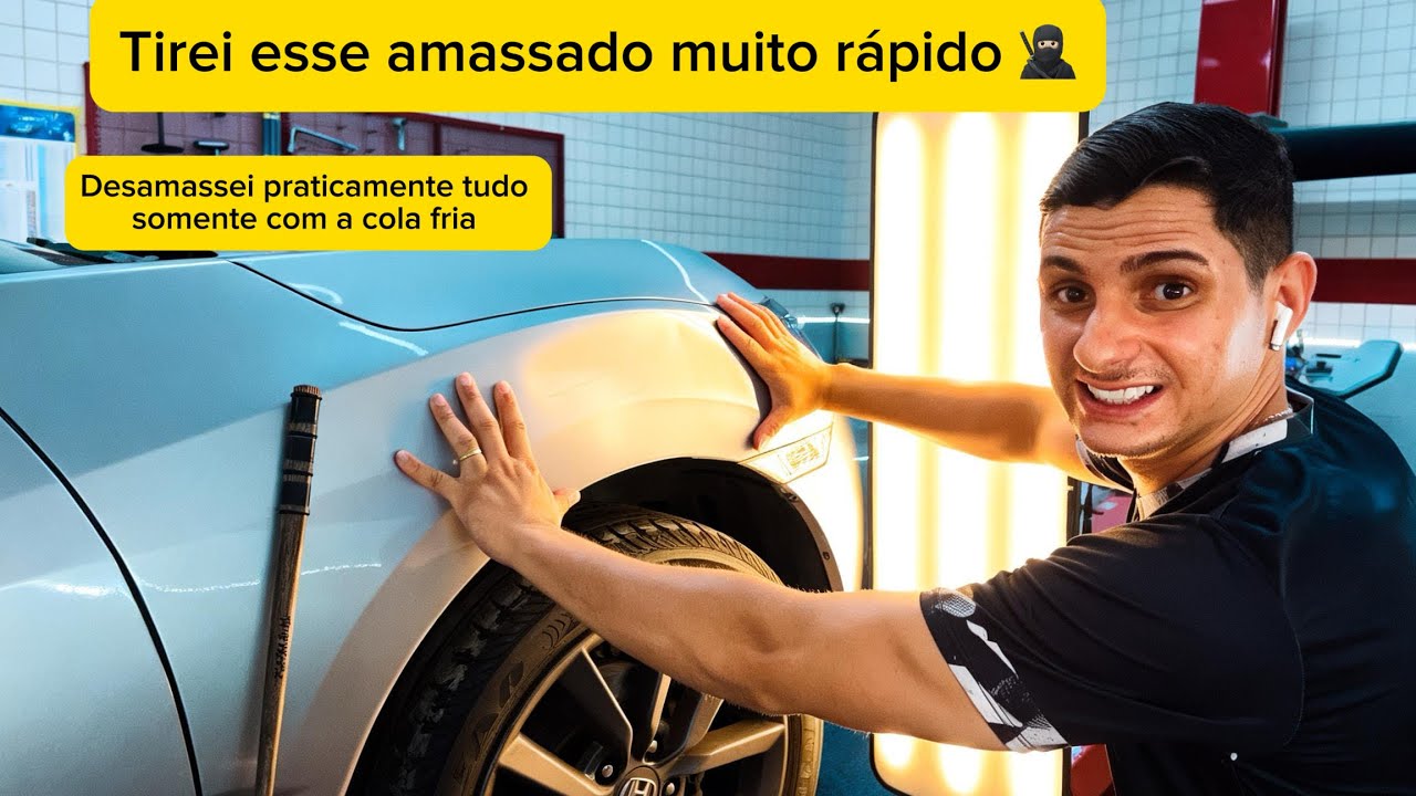 Honda civic sendo desamassado com técnica de martelinho de ouro 
