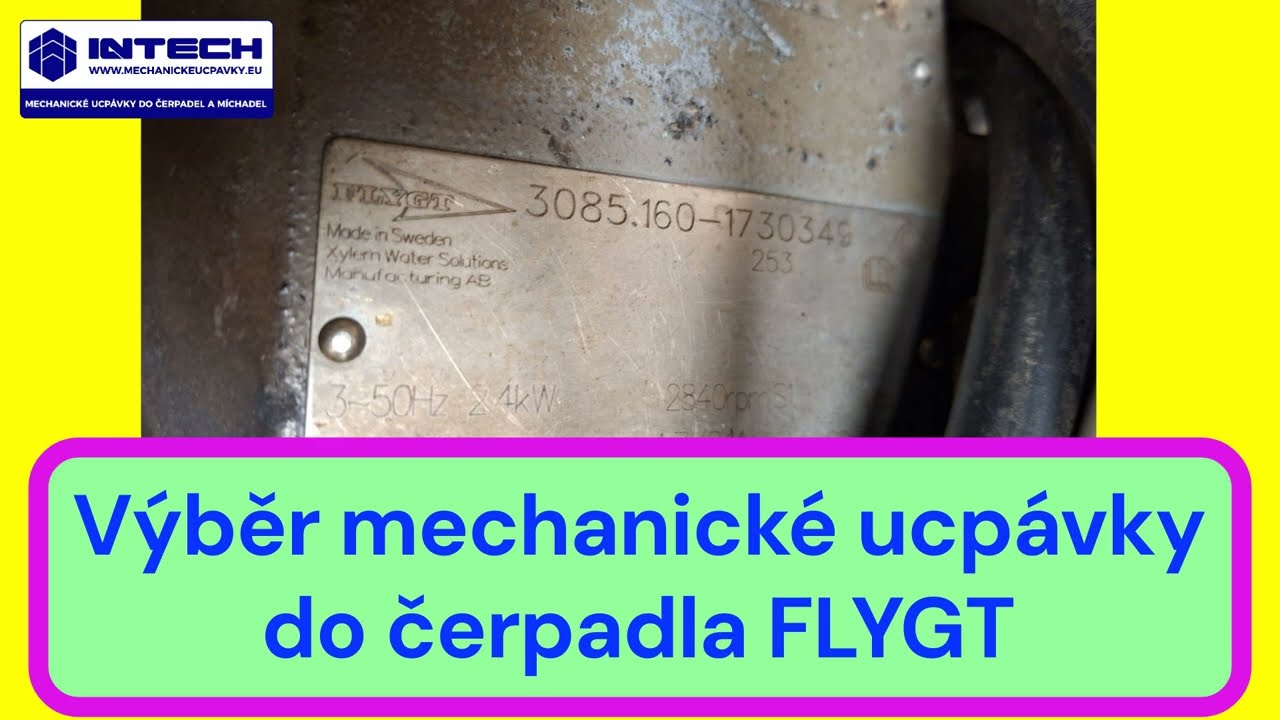 FLYGT postup výběru ucpávky do čerpadla
