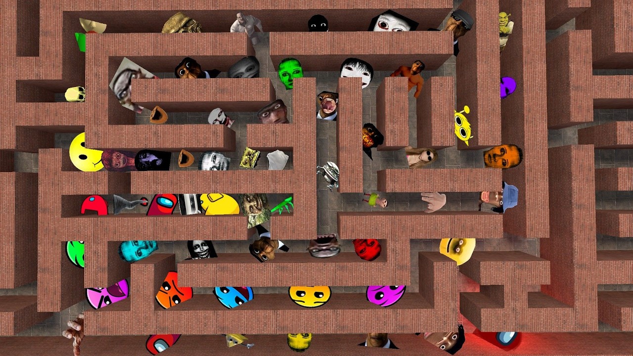 Too Much Nextbots And Nico's Nextbots In The Maze | Garry's Mod #nextbotgmod #maze