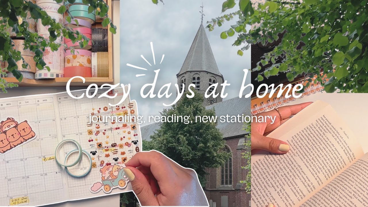 Cozy days at home, reading, journaling, buying stationary