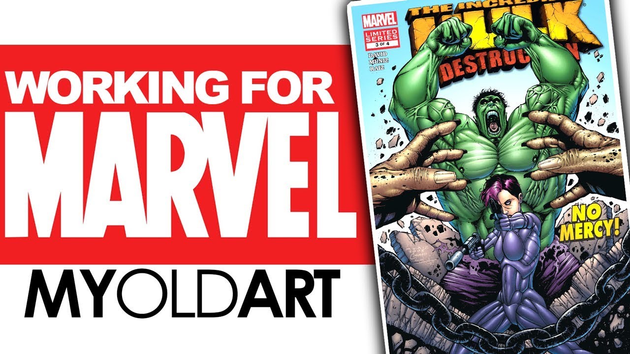 WORKING FOR MARVEL COMICS! |  MY OLD ART!  Hulk Destruction #3!