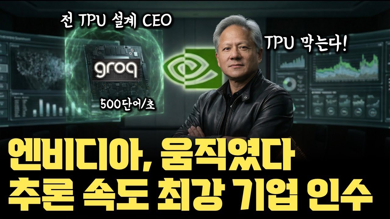 와 엔비디아 무섭네요... TPU 막는다, 추론 속도 최강칩 Groq 인수 | 전 TPU 설계 엔지니어 흡수 | Groq SRAM 기반 칩, 추론 시장 판도 바꾼