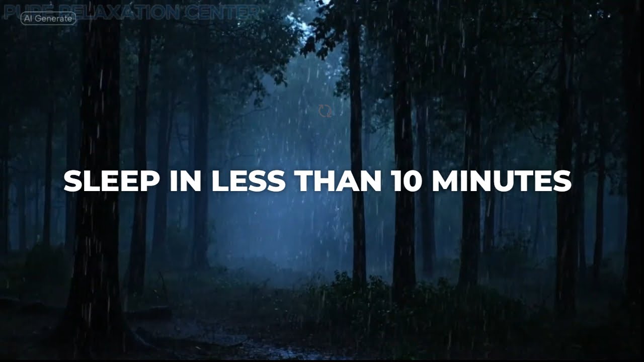 GOODBYE INSOMNIA | HEAVY FOREST RAIN & DISTANT THUNDER | 3 HOURS