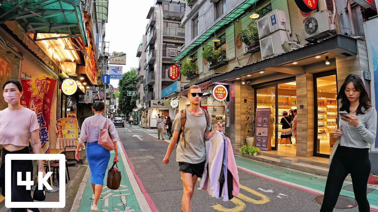 Taipei Dongmen Back Streets from Daan Park - Summer 2023 | Taiwan Walk 4K (Unedited Gimbal Test)