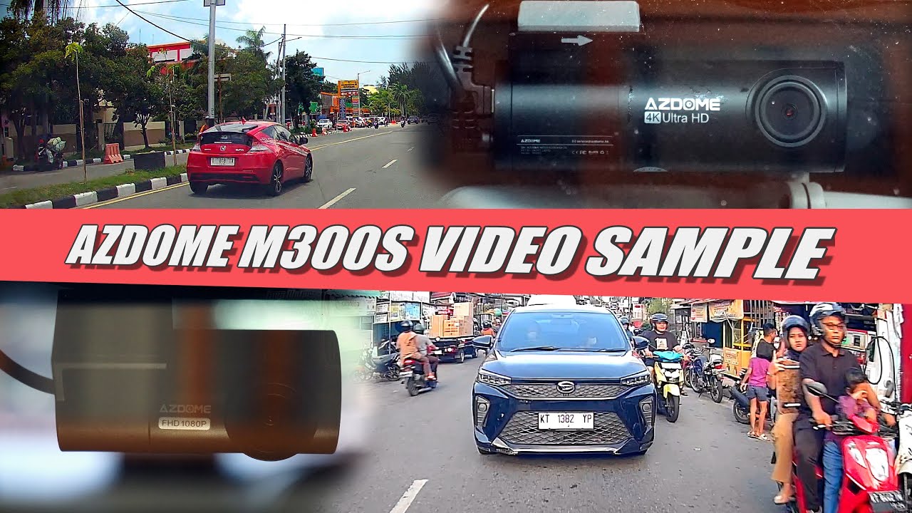 Azdome M300S Dashcam Sample Video Test 4K Front FHD Rear