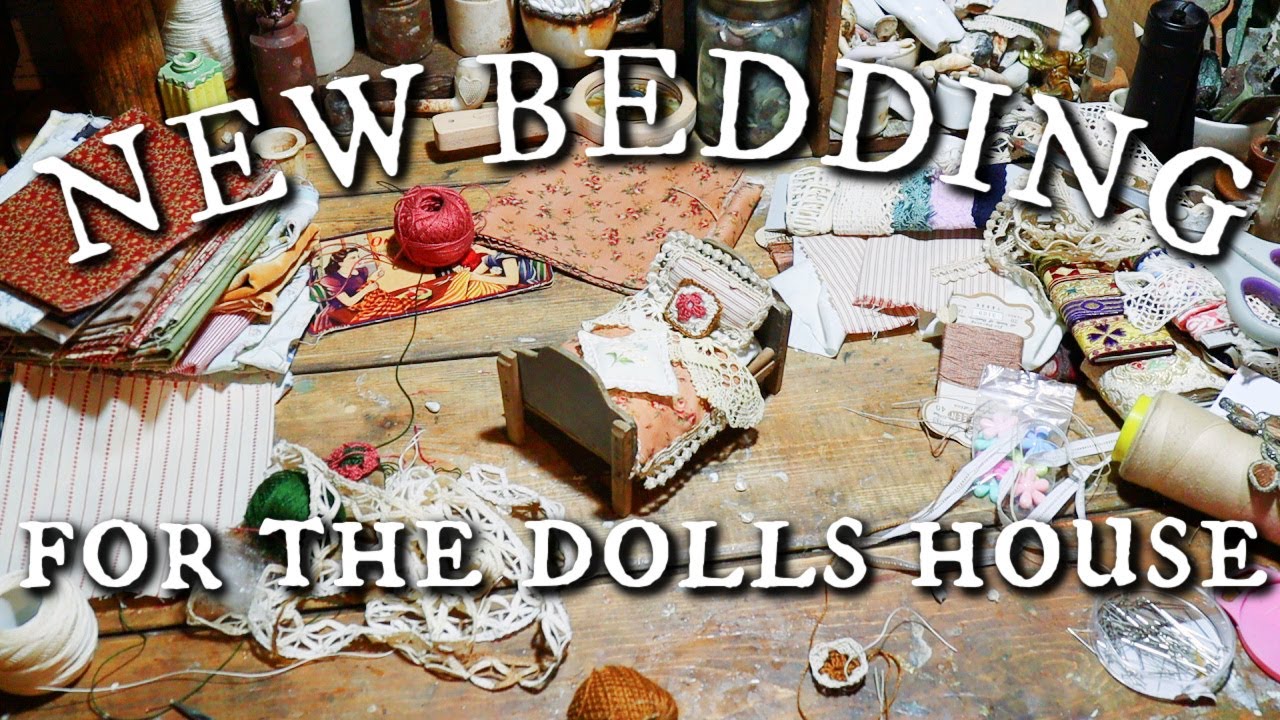Sewing Some New Bedding For Our 1920`s Dolls House! Beautiful Trimmings!