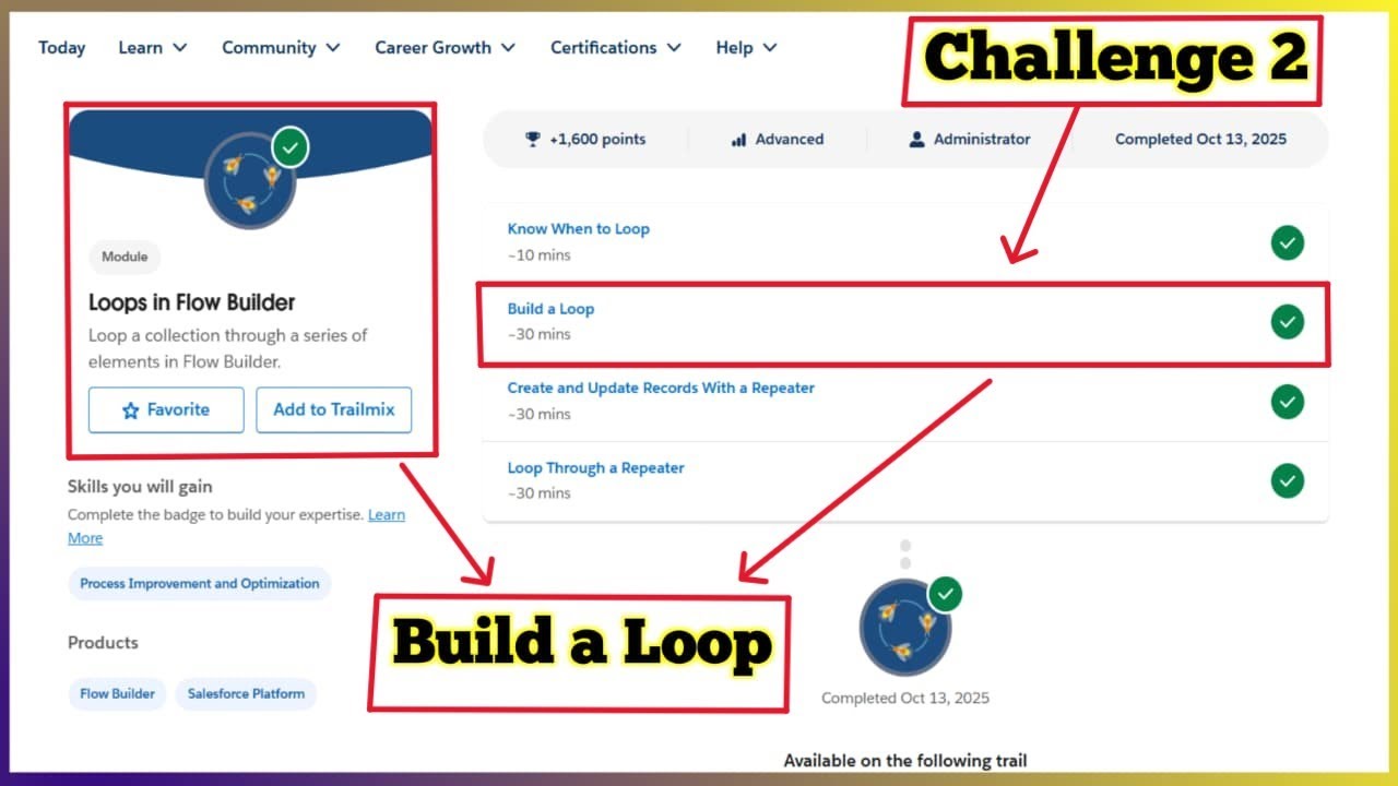 Build a Loop | Loops in Flow Builder | Challenge 2
