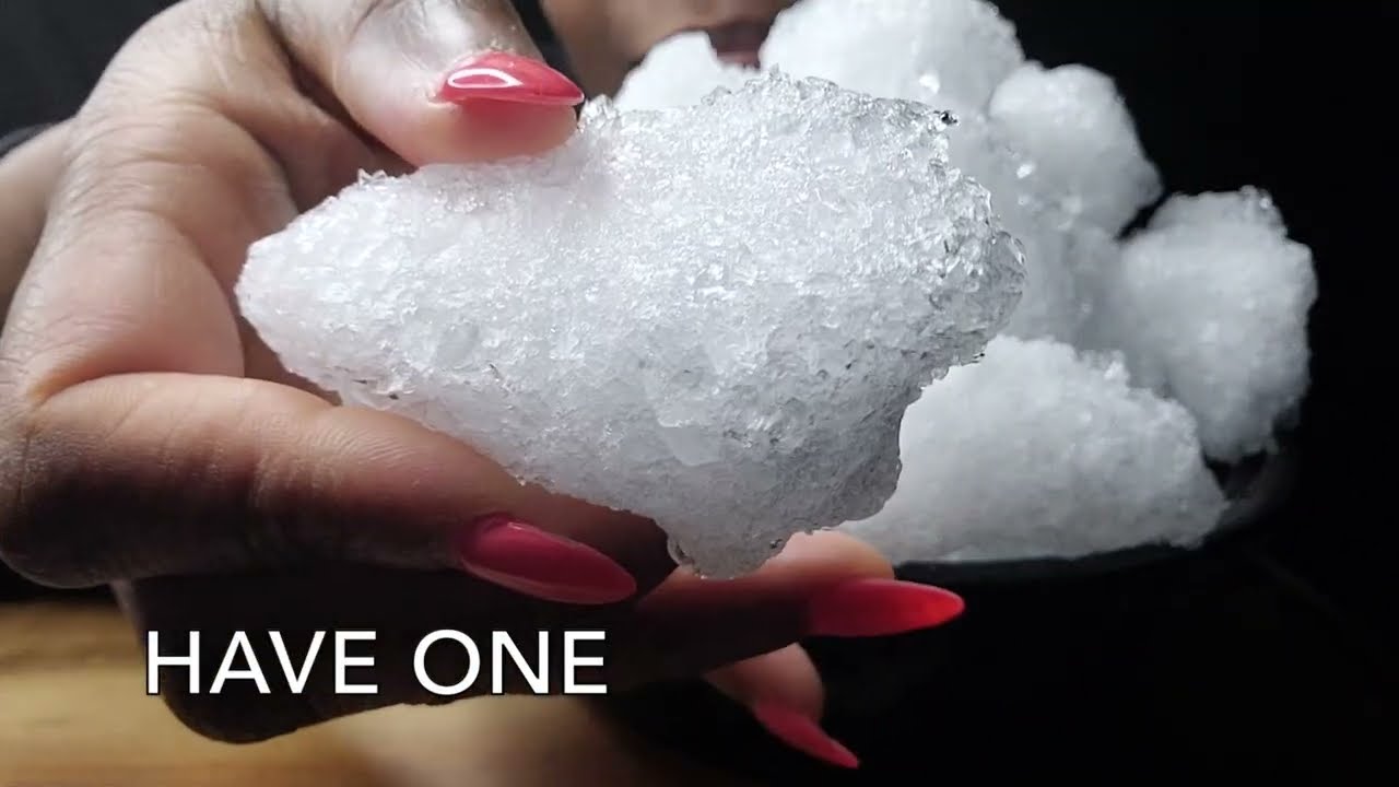 LARGE SHAVE ICE DUMPLINGS | CRISPY | #iceeating #asmr #asmrice