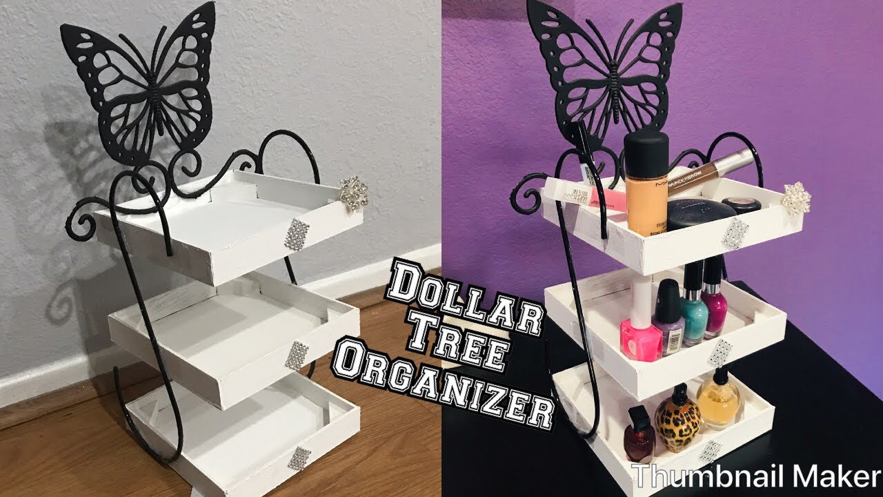Dollar tree 3 tier office organizer / makeup organizer / kitchen organizer / nail polish stand