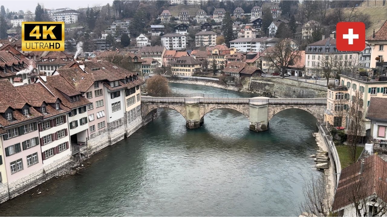 THE MEDIEVAL OLD TOWN OF BERN - SWITZERLAND, UNESCO World Heritage Site, Walking Tour (4K)