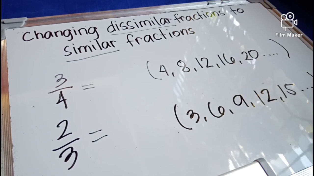 Tutorial5: Changing dissimilar fractions to similar fractions