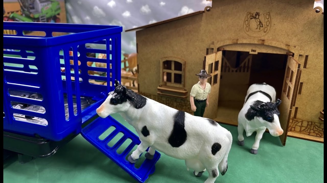 COWS, OXEN, HORSES, GOATS, PIGS, TRACTOR, STOP MOTION / VACAS, BOIS, CAVALOS, CABRAS, TRATOR