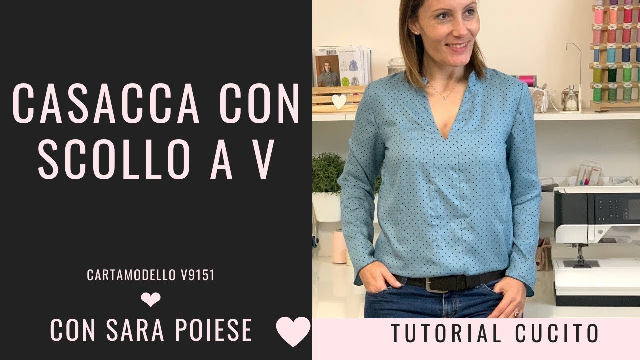 Cucire la casacca con scollo a V | cartamodello V9151