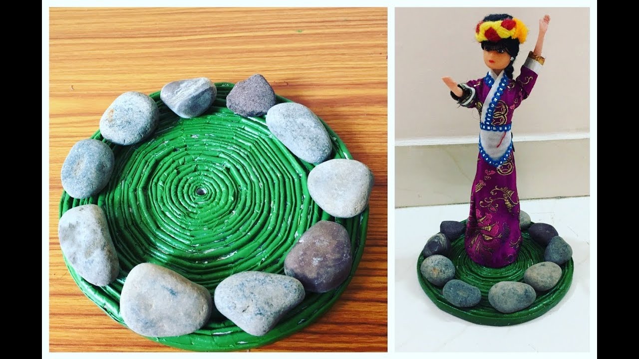 Amazing Diy- Doll stand from Newspaper and Stone |Home Decor| Bestfromthewaste|