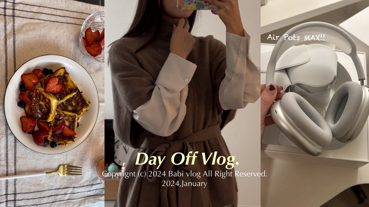 vlog.社会人の休日🧤ついにAirPots MAXを買う🎧❤️‍🔥フレンチトースト,購入品紹介,作り置きレシピ