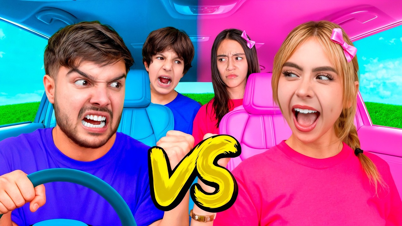 24 HORAS en EL AUTO NIÑOS vs NIÑAS !!