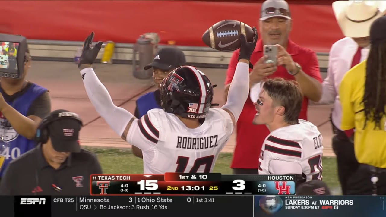 Jacob Rodriguez vs Houston 2025 Highlights | Texas Tech Red Raiders