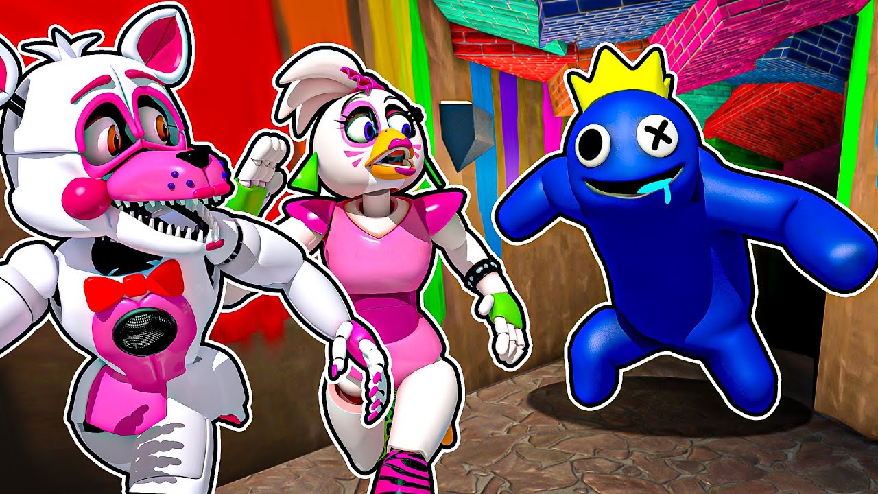 HUNTED By RAINBOW FRIENDS In ROBLOX With Glamrock Chica And Funtime Foxy