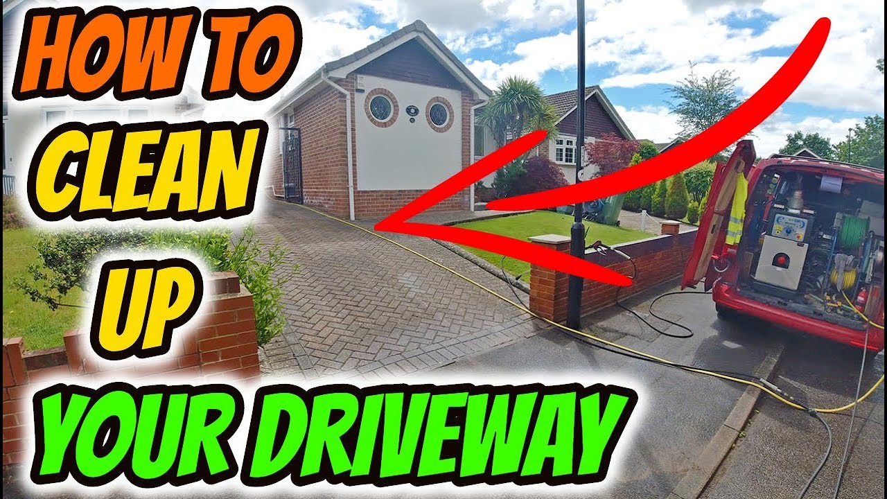 Pressure Washing A Dirty Driveway