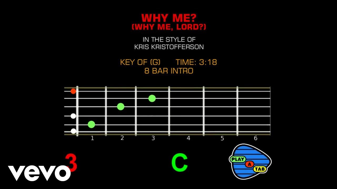 Kris Kristofferson - Why Me, Lord? - Play A Tab (Guitar Karaoke) (Karaoke)