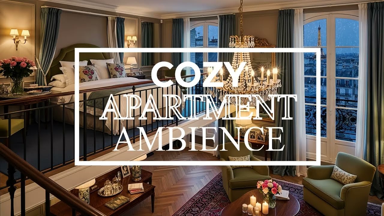 Cozy High-End Penthouse Ambience ☕🕯️🎶 | Soft Piano Music with Rain Sounds for Reading & Deep Work