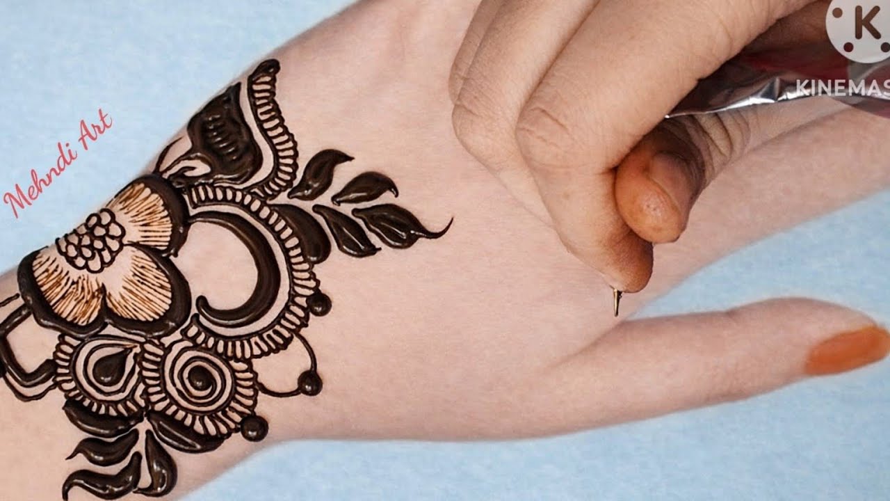 Unique beautiful mehndi design | Cone designs simple arabic style | Finger mehndi design simple