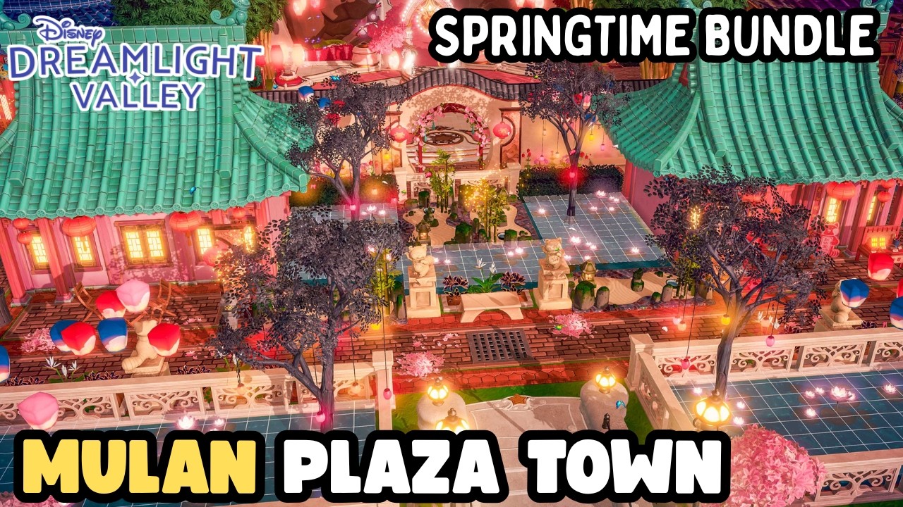 SPRINGTIME MULAN CITY DESIGN~BLOSSOM PLAZA CITY DESIGN IDEA~SPEED BUILD~DISNEY DREAMLIGHT VALLEY