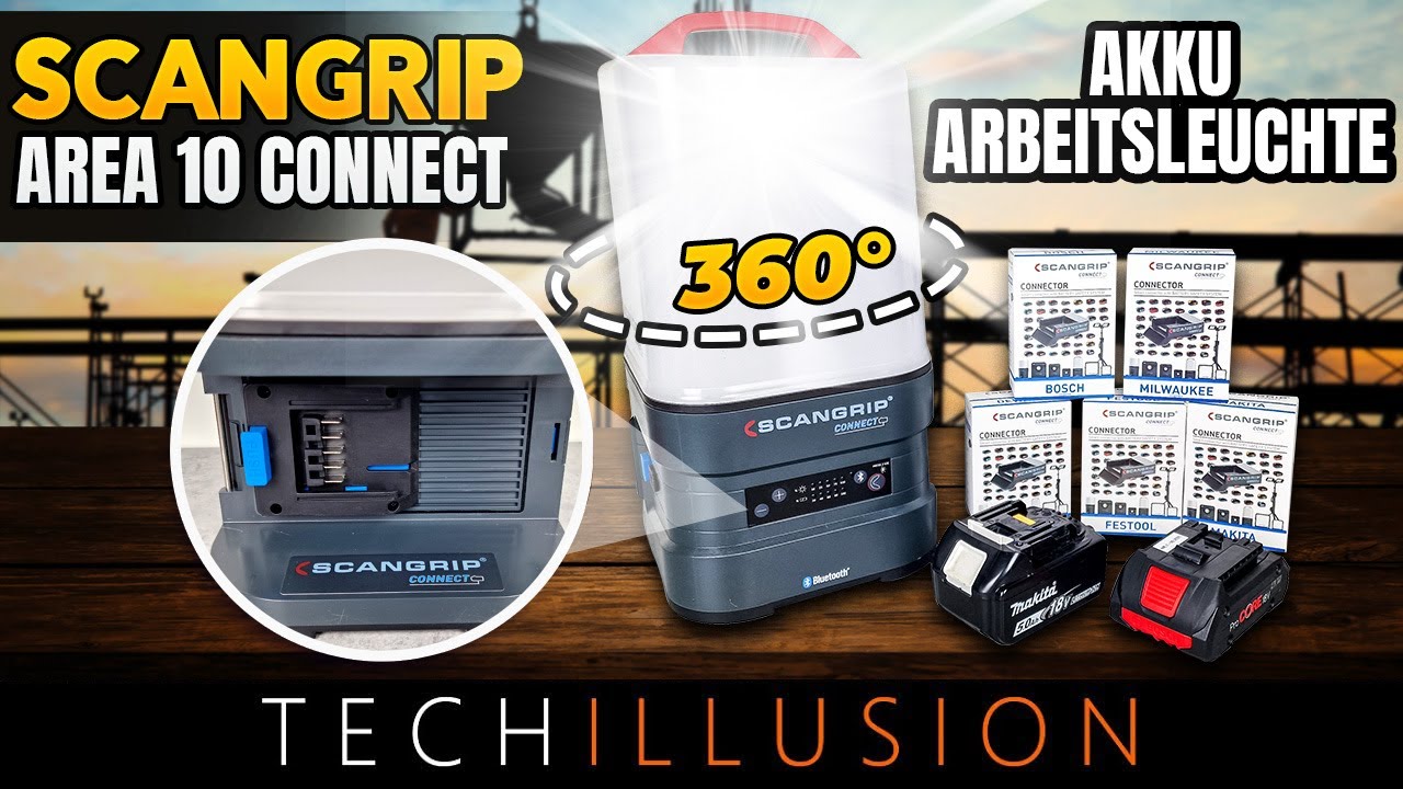 🔥DER HELLE 180/360° LED Akku-Baustrahler von SCANGRIP!😱 Scangrip Area 10 Connect - Review & Test