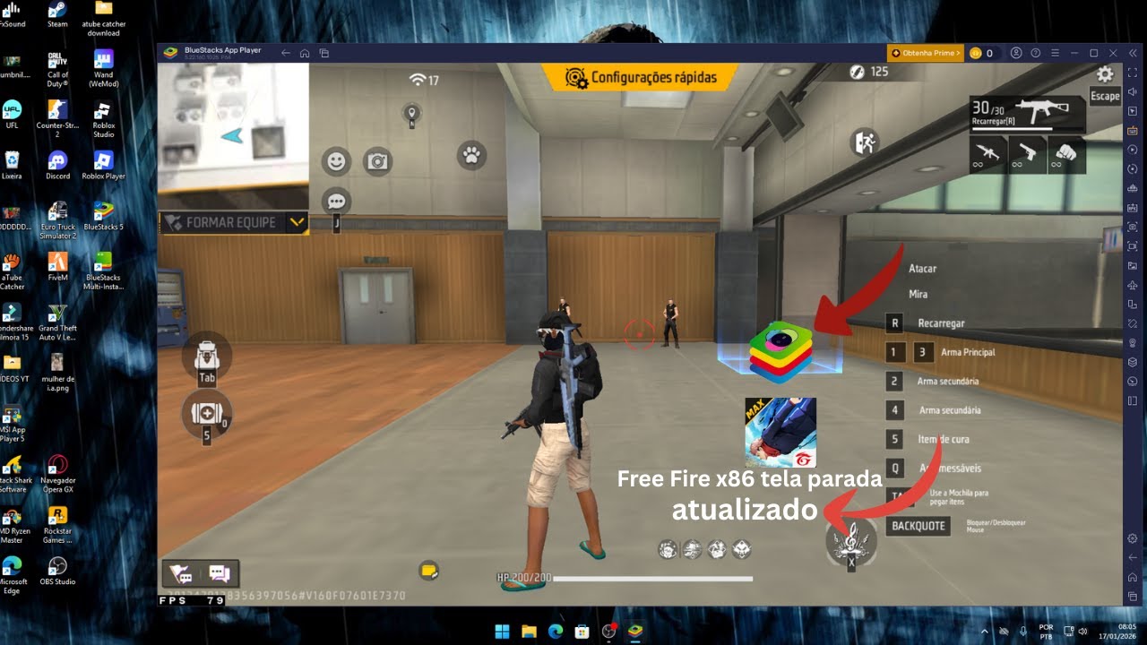 FREE FIRE MAX X86 TELA PARADA ATUALIZADO 2026!
