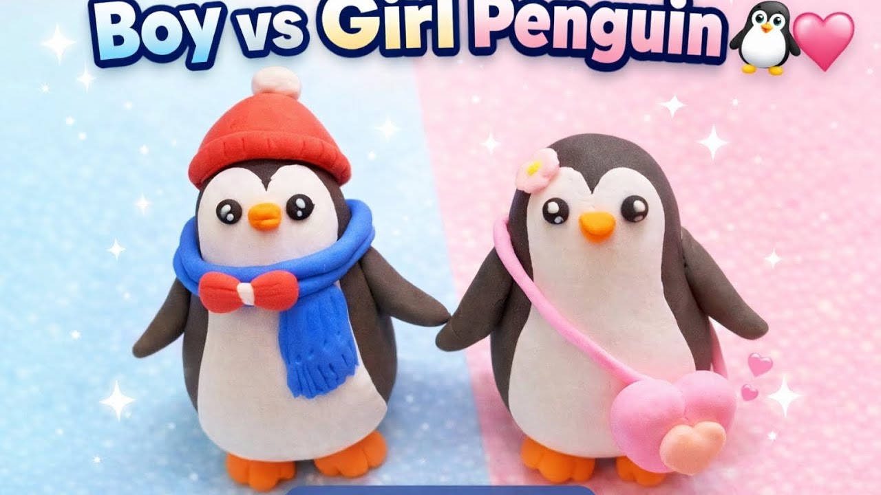 Easy Penguin Clay Art step by step🐧#creativeclayideas #clay #clayart #viral