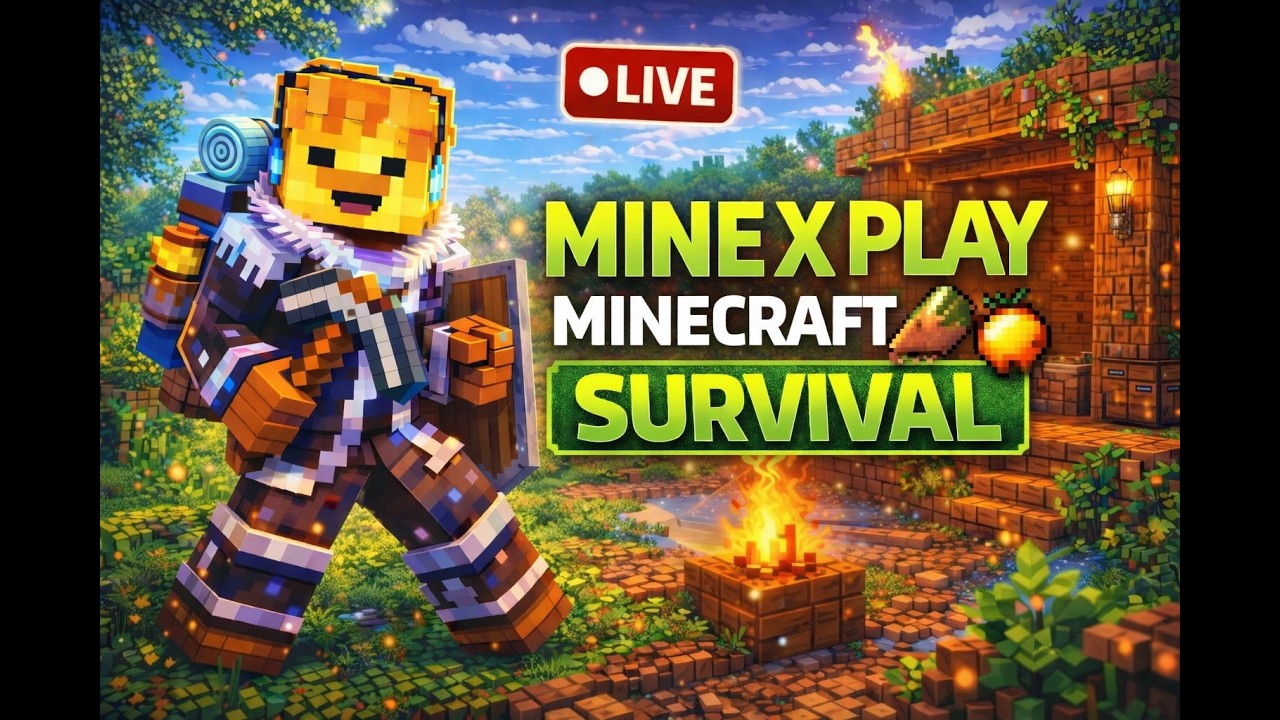 “Minecraft Survival Live 😱 | First Night to Diamond Journey 🔥 | Road to 10K Subs”