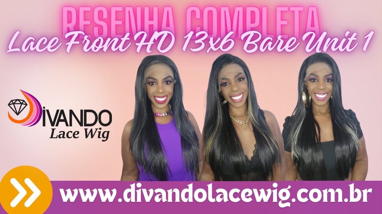 Peruca Lace Front HD 13x6 Bare Unit 1 - 03 Cores - DIVANDO LACE WIG