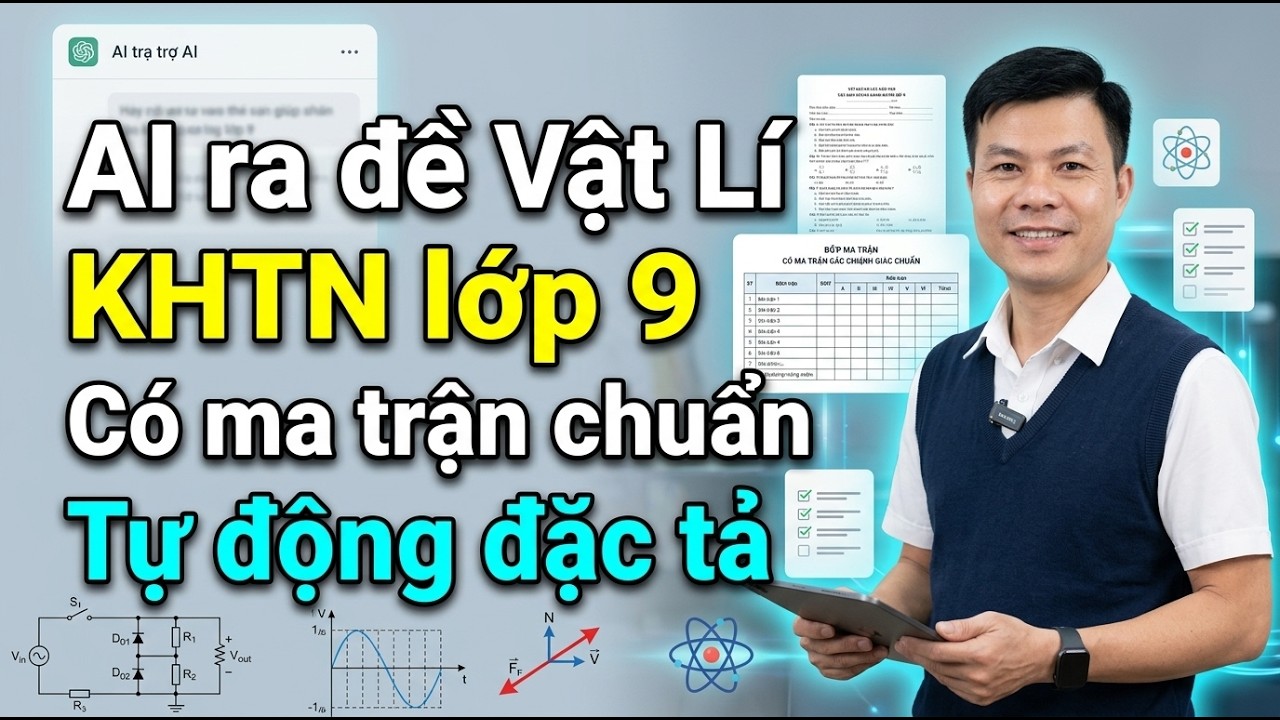 Cách Dùng AI Tạo Đề Kiểm Tra KHTN 9 (Vật Lí) Siêu Tốc | Tự Động Lập Ma Trận & Đặc Tả | #aidehieu