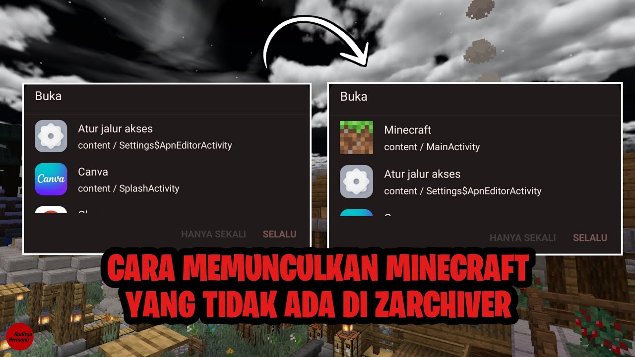 CARA MEMUNCULKAN MINECRAFT YANG TIDAK ADA DI ZARCHIVER ANDROID 12/13 || MINECRAFT TUTORIAL