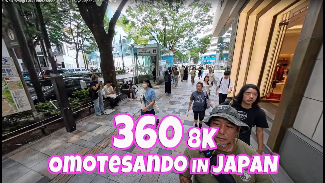 Virtual Walk Omotesando Explore Japan with Insta360 8K with Chrome Tokyo Japan June 22, 2024