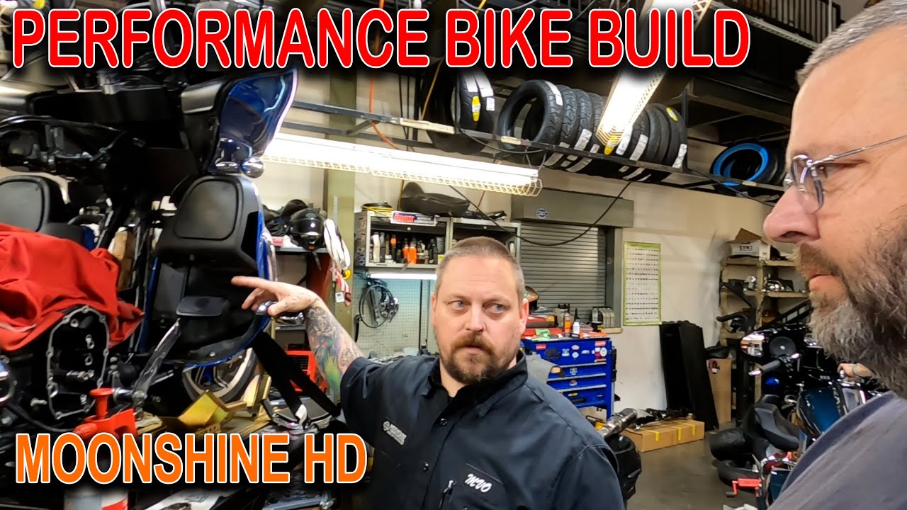 Сборка мотоцикла Performance Bagger в Moonshine HD -128 куб. дюймов, тормоза Ohlins Beringer # Pe...