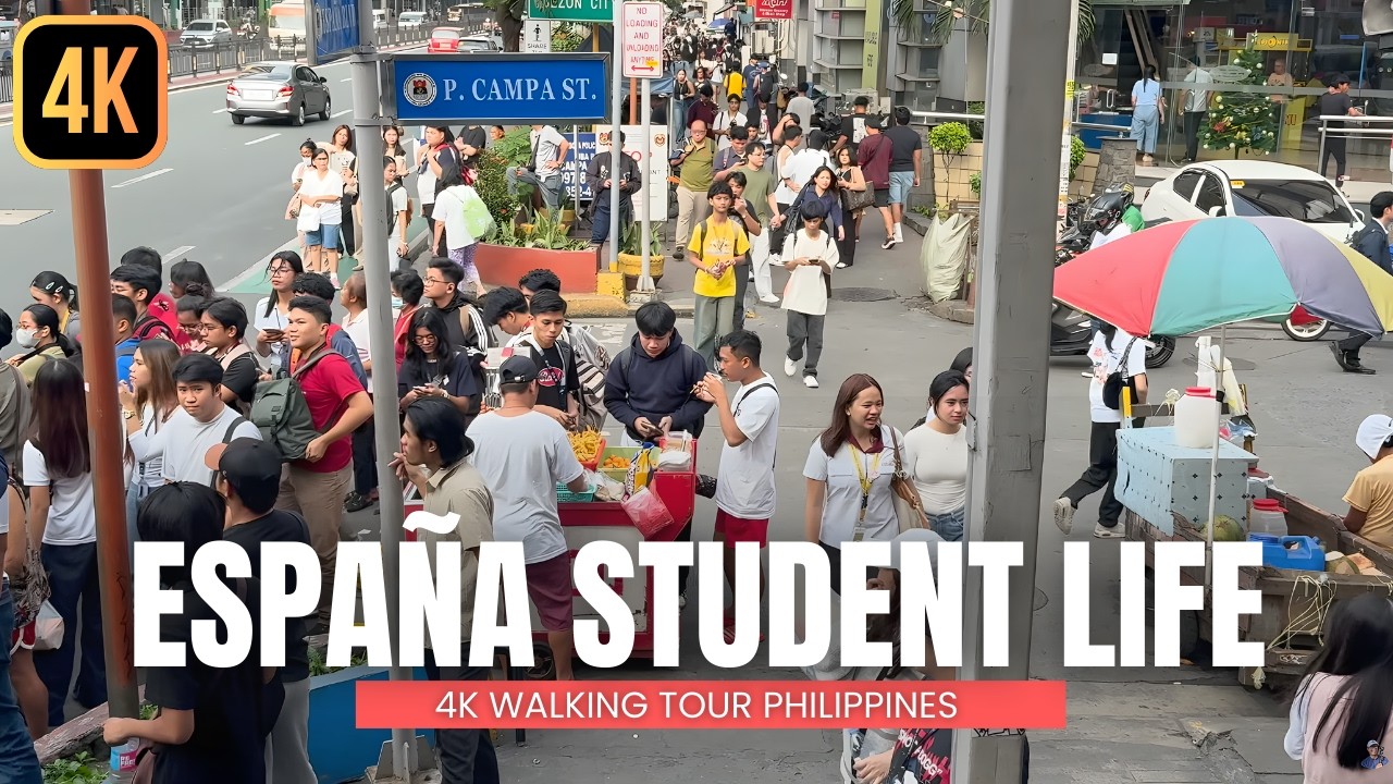 [4K] Walking the Bustling Student Streets of UST Manila | España, Philippines