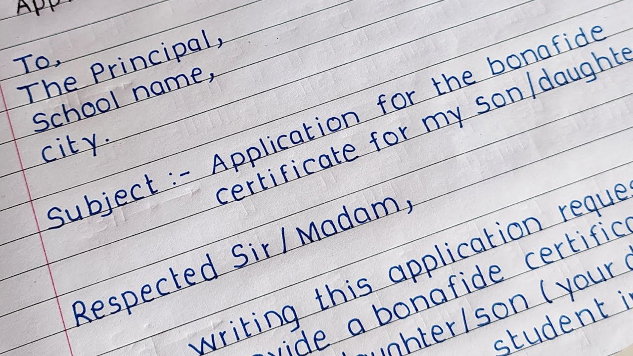 Letter writing | Application for Bonafide certificate | bonafide certificate @sharphandwriting