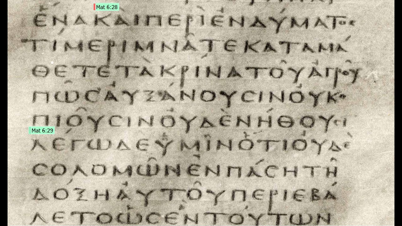 LETTURA INTEGRALE del TESTO GRECO di MATTEO 6 (dal v.19 al v.29). Ripasso per riprendere il corso